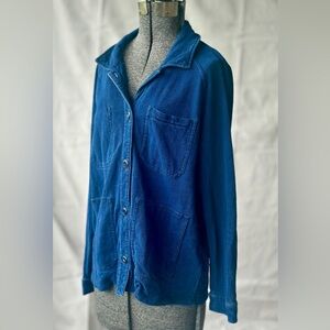 United by Blue Organic cotton indigo blue shirt jacket